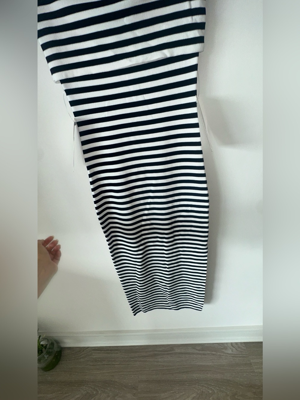 Double Zero Black & White Striped Midi Tube Dress - Picture 4 of 8